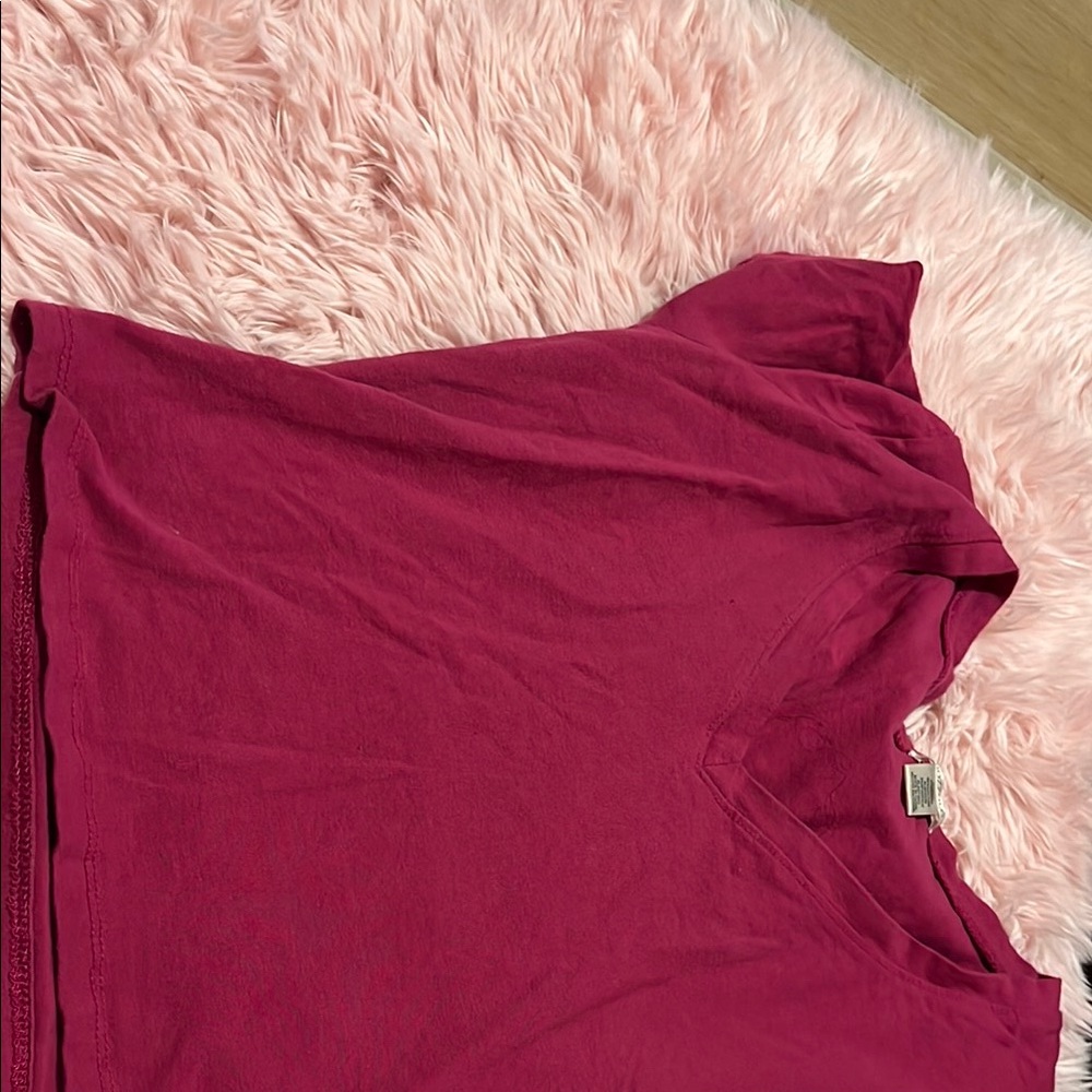 Vibrant Pink V-Neck T-Shirt